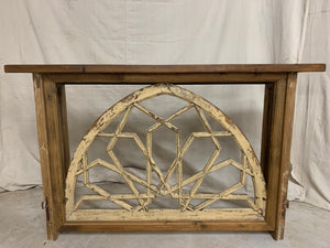 Console made from French Church Window 1890’s Transom