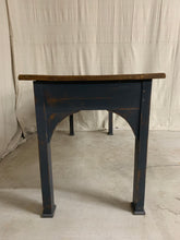 Load image into Gallery viewer, Pine Desk with Blue Painted Base