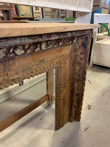 Hand-Carved Teak Console