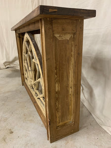 Console made from French Church Window 1890’s Transom