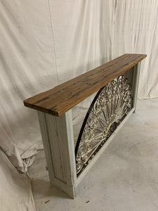Console made from 1880’s French Iron Transom and Panels