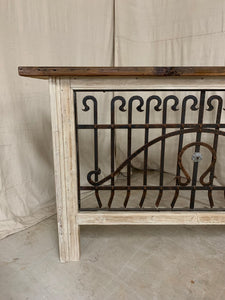 Iron Console made with French Iron and Shutter Panels