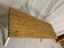 Load image into Gallery viewer, Pine Farmhouse Table with X-Stretcher Base
