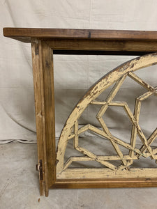 Console made from French Church Window 1890’s Transom