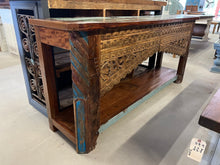 Load image into Gallery viewer, Teak Carved Console