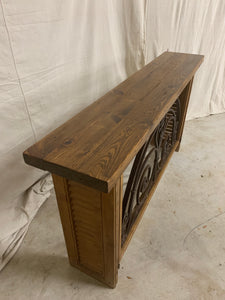 Console made from 1880’s French Iron Door Transom