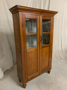 Antique Glass Front Teak Cabinet