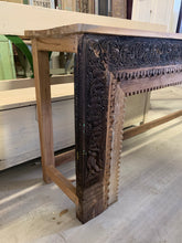 Load image into Gallery viewer, Long Teak Hand-carved Console