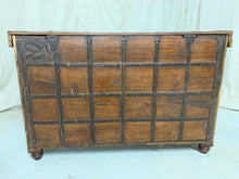 Load image into Gallery viewer, Antique Trunk Console with Metal Facing and Storage