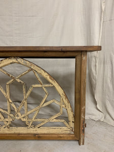 Console made from French Church Window 1890’s Transom