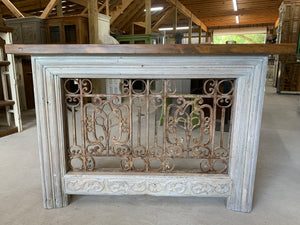 Iron Console made using French Front Door Transom