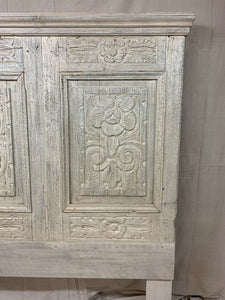 Queen Headboard- Hand Carved French Door Panels