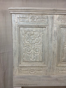 Queen Headboard- Hand Carved French Door Panels