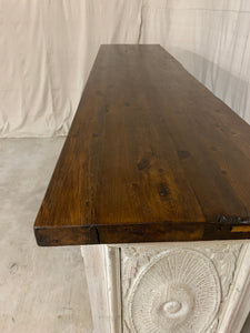 Console/Cabinet made with French Doors and Iron